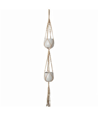 MACRAMÉ DOBLE  NoeUD CARRÉ NATUREL 120 CM