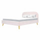 Lit adulte scandinave - Velours Rose - Sommier inclus - 140 x 190 cm - SVEA