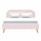 Lit adulte scandinave - Velours Rose - Sommier inclus - 140 x 190 cm - SVEA