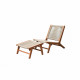 Fauteuil de jardin en bois d'eucalyptus FSC et corde avec repose pieds FIJI