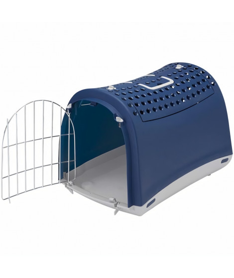 VADIGRAN Transport plastique Linus Cabrio - 50x32x34,5 cm - Bleu - Pour chat