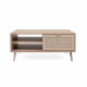 Table basse 1 abattant 1 niche - Décor chene sonoma - L 100 x P 46 x H 60 cm - BALI