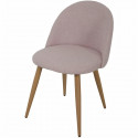 Chaise en tissu rose - Pieds en métal - L 53 x P 54 x H 76 cm - COLE