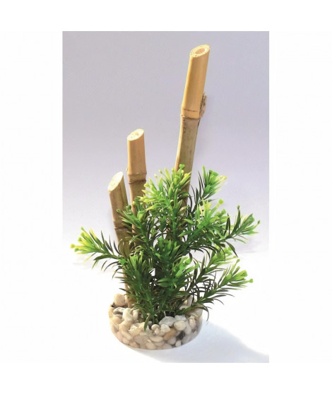 SYDECO Bambou plantes - Décoration bambou plantes + support pour Aquarium