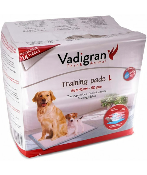 VADIGRAN Tapis éducateurs 98pcs - 60x45 cm - Blanc - Pour chien