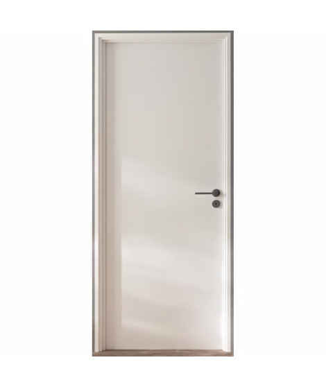 OPTIMUM Bloc Porte ajustable DÉCOR BLANC - poussant Gauche/poignée a droite