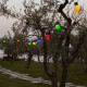Guirlande guinguette 12 globes multicolores  LED Intérieur et Extérieur 6 metres