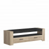 DEMEYERE Meuble TV 2 tiroirs/1 niche. Décor chene kronberg - L 152,3 x P 44,9 x H 46,4 cm - SHEFFIELD