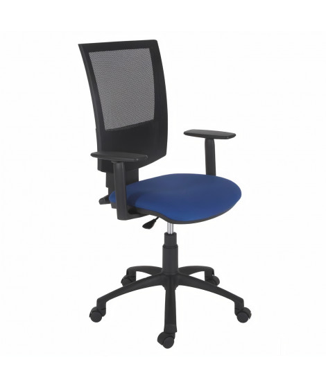 Chaise de bureau - Tissu bleu - L 65 x P 65 x H 106 cm - HASHTAG