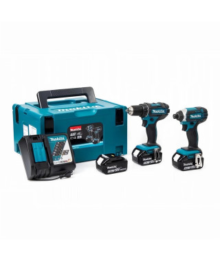 Ensemble de 2 machines Makita DLX2127TJ1 18V 5.0Ah - Perceuse Visseuse DDF482 - Visseuse a chocs DTD152