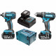 Ensemble de 2 machines Makita DLX2127TJ1 18V 5.0Ah - Perceuse Visseuse DDF482 - Visseuse a chocs DTD152