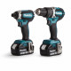 Ensemble de 2 machines Makita DLX2127TJ1 18V 5.0Ah - Perceuse Visseuse DDF482 - Visseuse a chocs DTD152