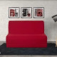 Banquette BZ 140x190 - Tissu rouge - MELISSA