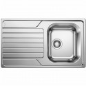 évier cuisine inox brossé 86 x 50 cm, a encastrer, 1 cuve égouttoir réversible, BLANCO DINAS 45S, garanti ... vie, vidage man…