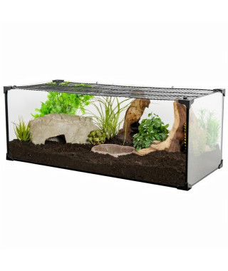 ZOLUX Terrarium Karapas pour tortue terreste - L 60,5 x p 30,5 x h 25,5 cm - Noir