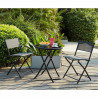 BEAU RIVAGE Ensemble de jardin 2 places en acier et textilene - gris