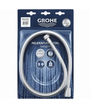 GROHE Flexible de douche Relexaflex Metal Longlife 28143000 - 1,50m -Résistance a la pression 16 bars-Résistance aux torsions…