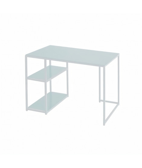 Bureau en metal - Blanc - L 110 x P 55 x H 75 cm - CORY