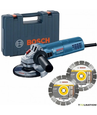 Meuleuse d'angle BOSCH PROFESIONNAL 800W - 125 mm + 2 disques diamants + coffret