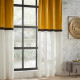 Rideau Bicolore Hôtel Polyester, coton et viscose - 140x260 cm - Jaune ocre