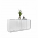 Buffet 4 Portes - Blanc Laqué Brillant - L 180 x P 43 x H 78 cm - RICCIONE