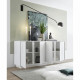 Buffet 4 Portes - Blanc Laqué Brillant - L 180 x P 43 x H 78 cm - RICCIONE