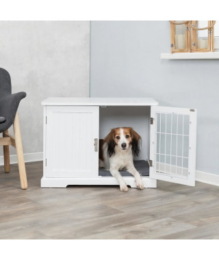 TRIXIE Niche d'intérieur - Taille M - 73 x 53 x 53 cm - Blanc - Pour chien et chat