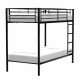 Lit superposé  2x90x190 cm en métal - Noir - Sommier inclus - ALICE