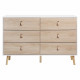 Commode 6 tiroirs - Pieds en bois - KENT