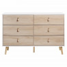 Commode 6 tiroirs - Pieds en bois - KENT