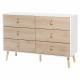 Commode 6 tiroirs - Pieds en bois - KENT