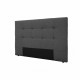 Tete de lit 185 x 120 cm - Tissu Gris Anthracite - Pour couchage 140 / 160 ou 180 - HERA