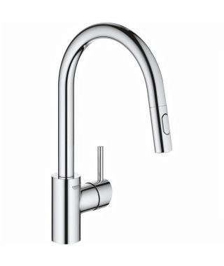 GROHE Mitigeur évier monocommande Concetto 31483002 -Bec tube pivotant -Rotation 360°-Douchette extractible-Limiteur de débit…