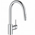 GROHE Mitigeur évier monocommande Concetto 31483002 -Bec tube pivotant -Rotation 360°-Douchette extractible-Limiteur de débit…