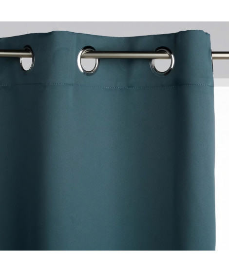 Lot de 2 Rideaux occultant - 135 x 240 cm - Bleu canard
