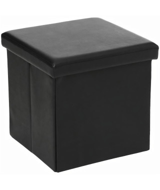 Pouf pliant PVC - Noir