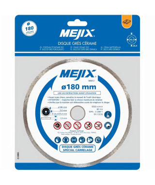 MEJIX Disque gres cérame 180 mm, BR 25,4 / 22,2 mm