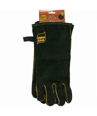 Paire de Gants cuir anti-chaleur 300°c PYROFEU