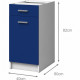 EXTRA - Meuble bas de cuisine 40cm 1 Tiroir - Bleu Mat