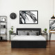 Lit adulte 160 x 200 cm + coffre de rangement - Simili noir - Sommier inclus - MARTIN