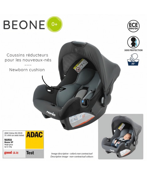 NANIA Siege auto Beone Groupe 0+ - Naissance a 13 kg - Gris