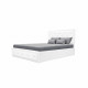 Lit adulte 160 x 200 cm + coffre de rangement - Simili blanc - Sommier inclus - VIRGINIA