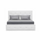 Lit adulte 160 x 200 cm + coffre de rangement - Simili blanc - Sommier inclus - VIRGINIA