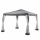 Gazebo - 3 x 3 m - Avec Moustiquaire - Structure Acier & Toile Polyester -  Gris