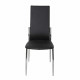 Lot de 4 chaises - Simili noir - L 44 x P 54 x H 100 cm - PHIL