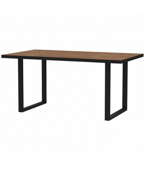 Table a manger - Décor chene et noir et pieds métal - L 160 x P 90 x H 74,1 cm - SEWILL