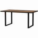 Table a manger - Décor chene et noir et pieds métal - L 160 x P 90 x H 74,1 cm - SEWILL