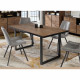 Table a manger - Décor chene et noir et pieds métal - L 160 x P 90 x H 74,1 cm - SEWILL