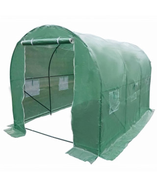 Serre de Jardin tunnel - 6 m2 - Toile en poly?thyl?ne 140g & tube acier diam 18mm