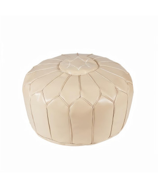 FESA Pouf Marocain - Ø 50 x H 30 cm - Beige